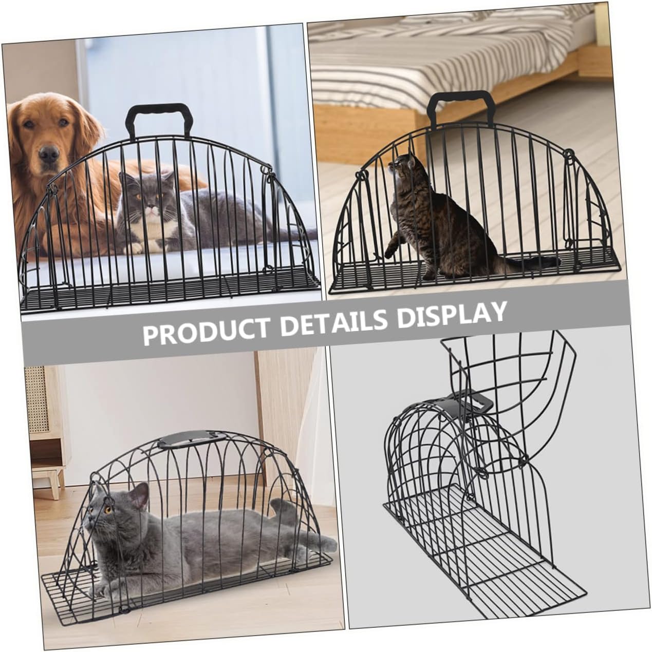 Portable Cat Bathing Cage for Grooming Shower Crate Scratch-Resistant Pet Cage Indoor