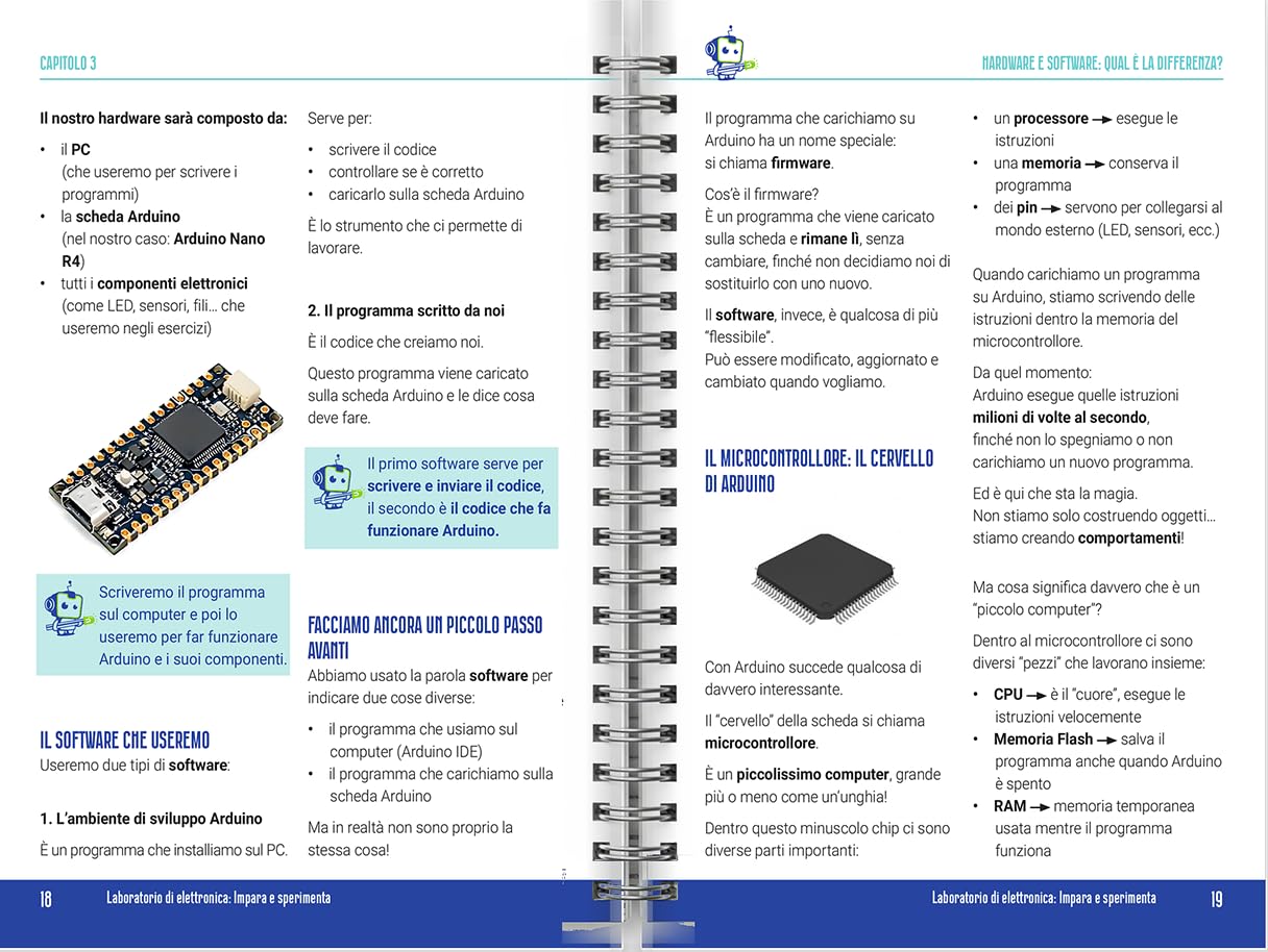 ELAB – Laboratorio STEM di Elettronica Volume 3 | Kit Didattico Coding con Arduino™ Nano R4 Originale, Manuale Guidato, Breadboard e Componenti per Progetti | Arduino™ Nano R4 Originale, Manuale Guidato, Breadboard, Componenti per Progetti