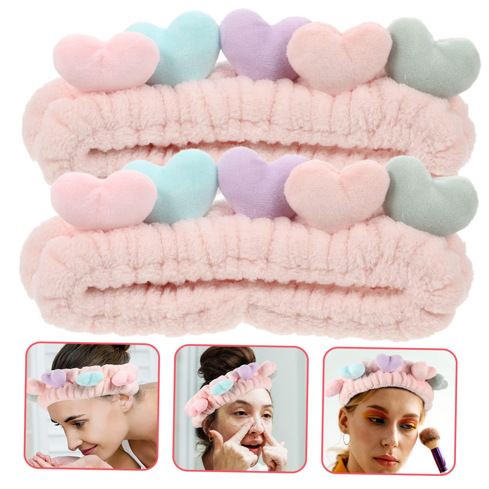 MAGICLULU 6 Pcs Del Cuore Trucco Dei Make Up Fasce Dei Hairband Elastica Elastici Dei Per La Testa Dei Per Le Donne