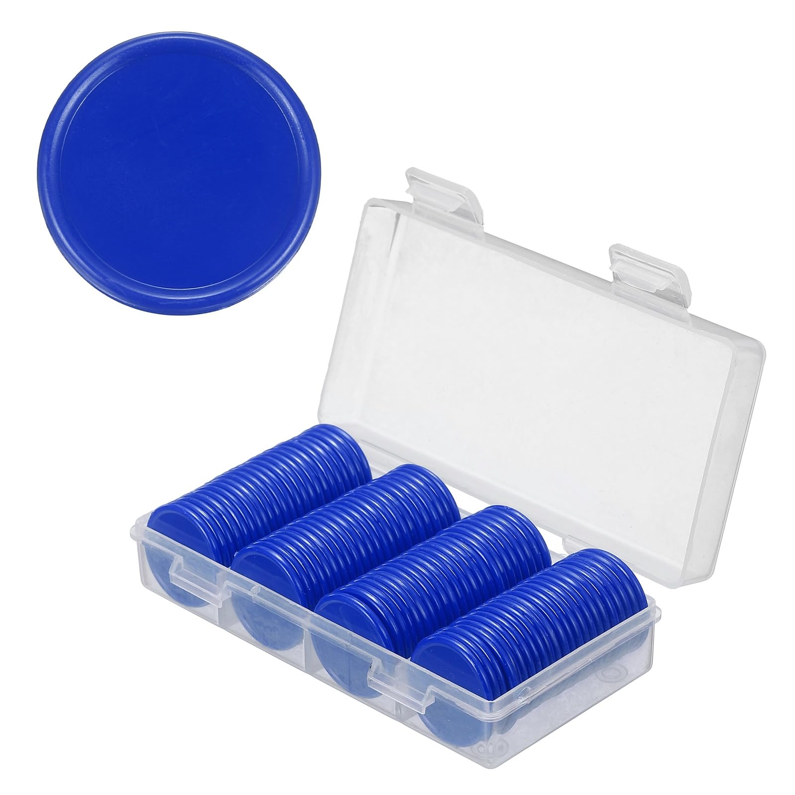 sourcing map 100Pcs Plastic Poker Chips, 25mm, Blue