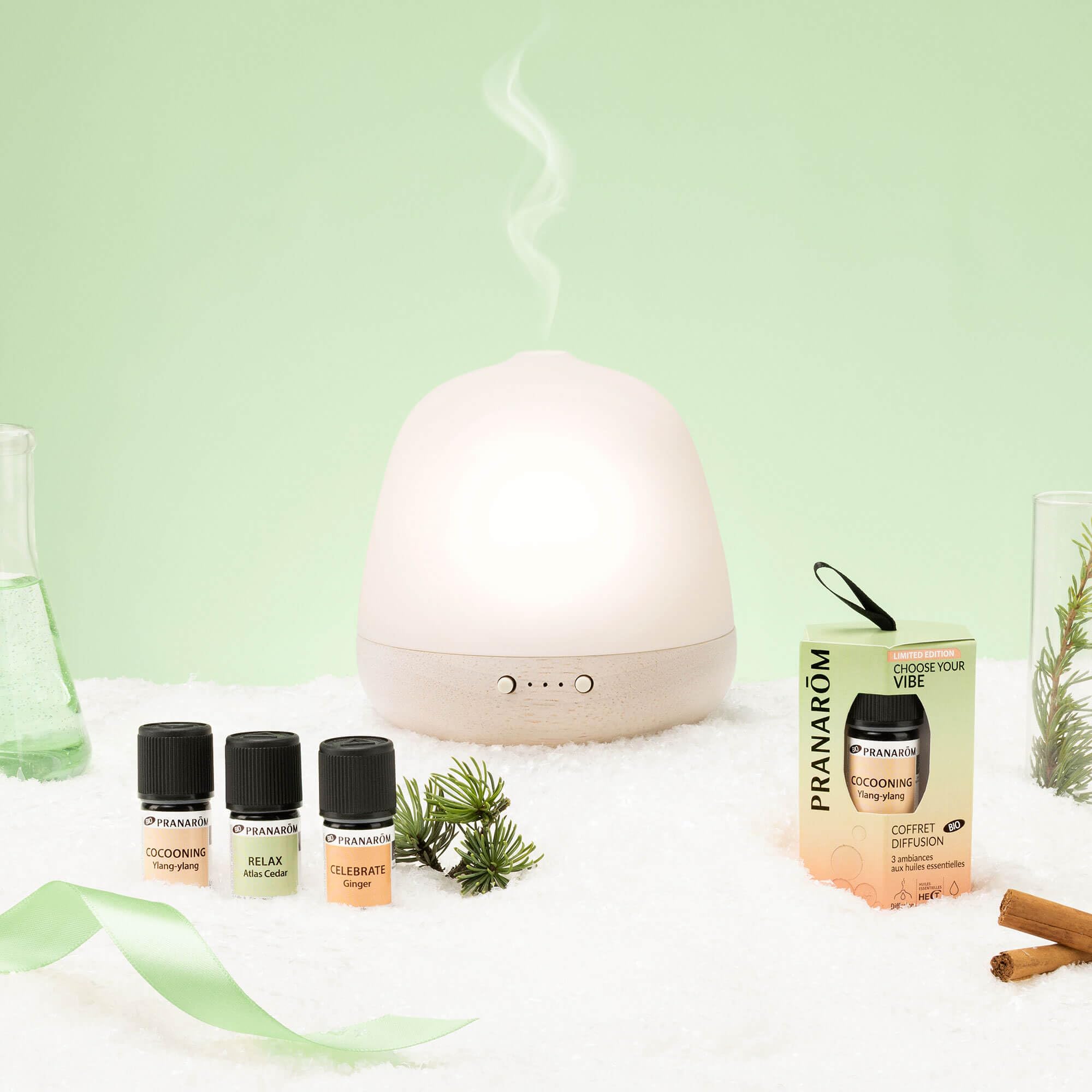 PRANARÔM - LES DIFFUSABLES - Coffret Choose your vibe - 3 synergies d'Huiles Essentielles - Diffusion - 3x5ML - BIO