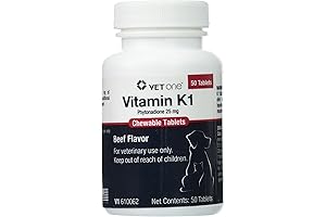 Vet One Vitamin K1 Chewable Tablets for Dogs and Cats: Essential Phytonadione...