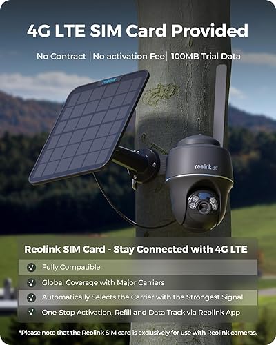 Reolink 4K/8MP 4G Camera, Solar-powered Security Camera Outdoor with Colour Night Vision, No WiFi Security Camera, Pet/Person/Vehicle Detection, Outdoor Camera Wireless, Go PT Ultra-G + Solar Panel - 3