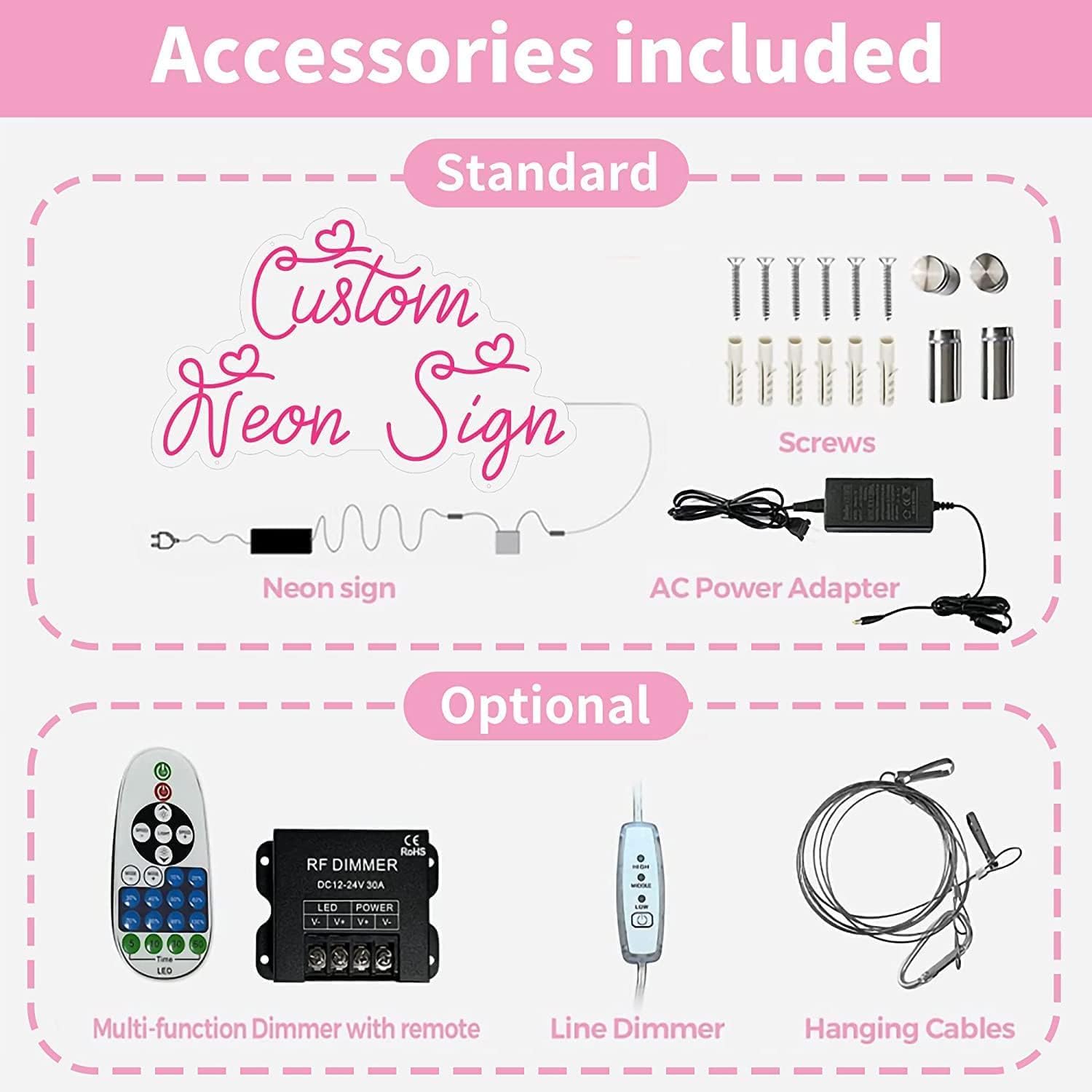 Custom Neon Signs for Wedding Signs, Custom LED Neon Signs for Wall Decor, Personalized Neon Name Lights for Wedding Bedroom Home Decor Party Birthday Gifts Shop Business Large Logo Neon Sign