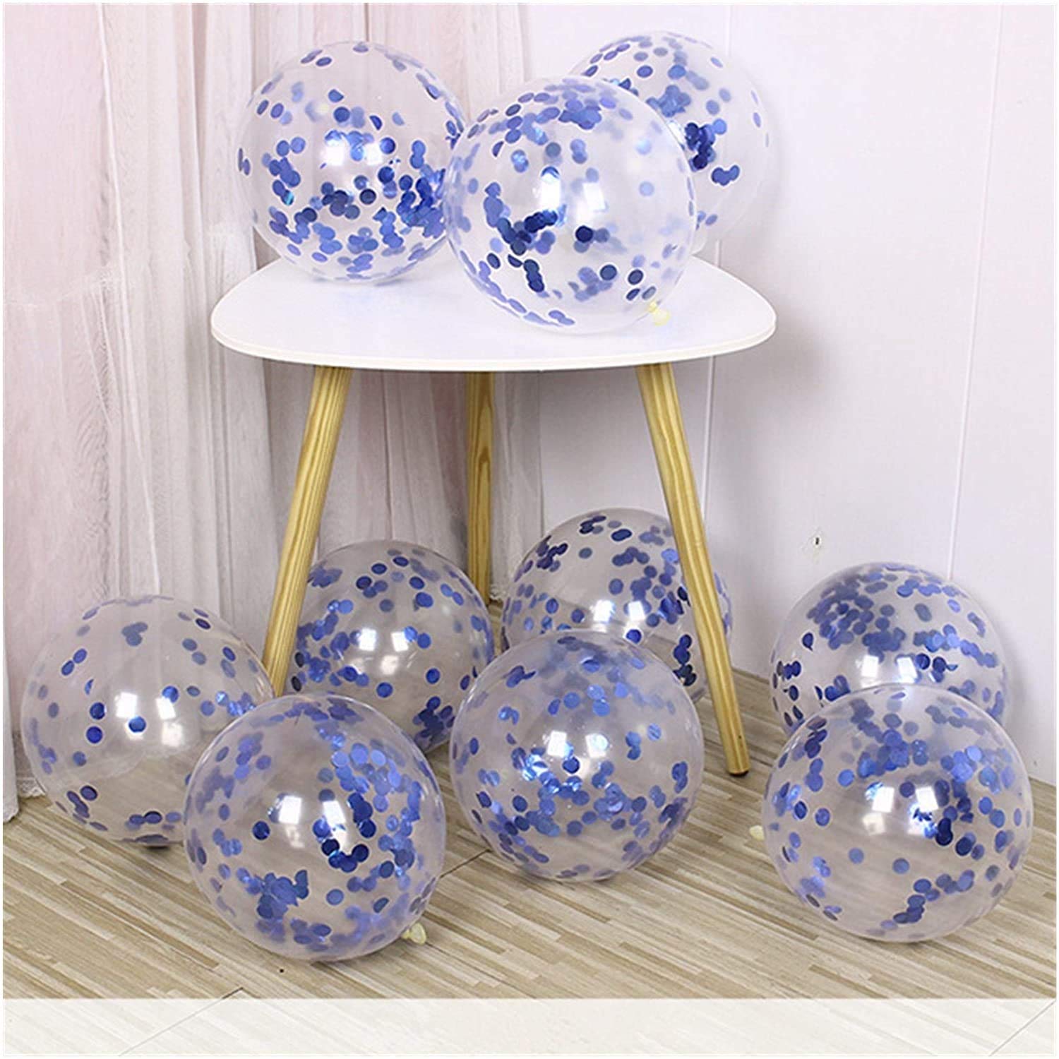 PARTY TIMEConfetti Balloon Shower Kids Birthday Party Wedding Decoration Supplies (10pcs.) (Blue)