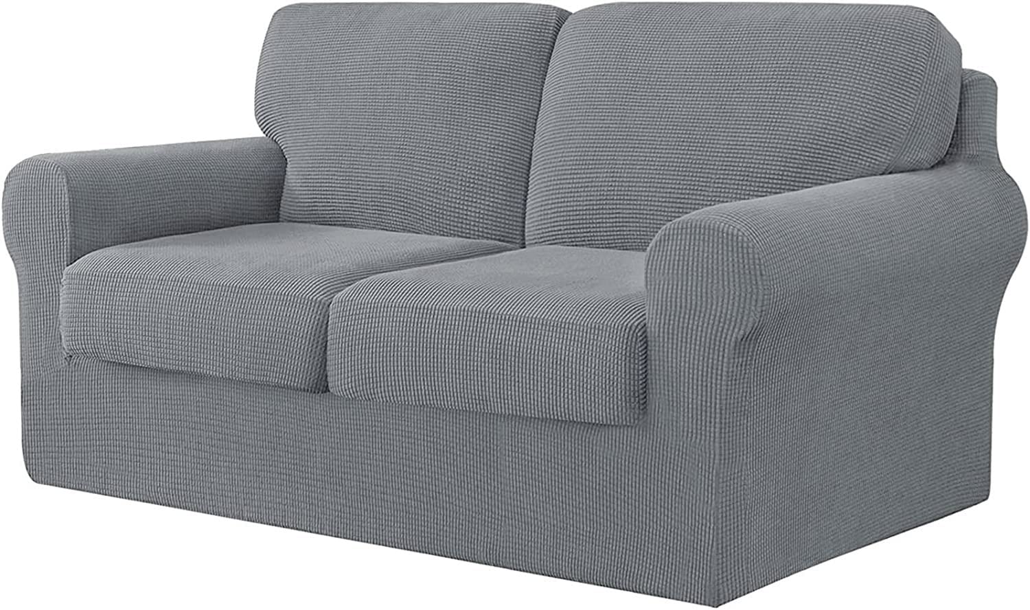Housse de canapé extensible 2 places avec dossiers séparés pour salon