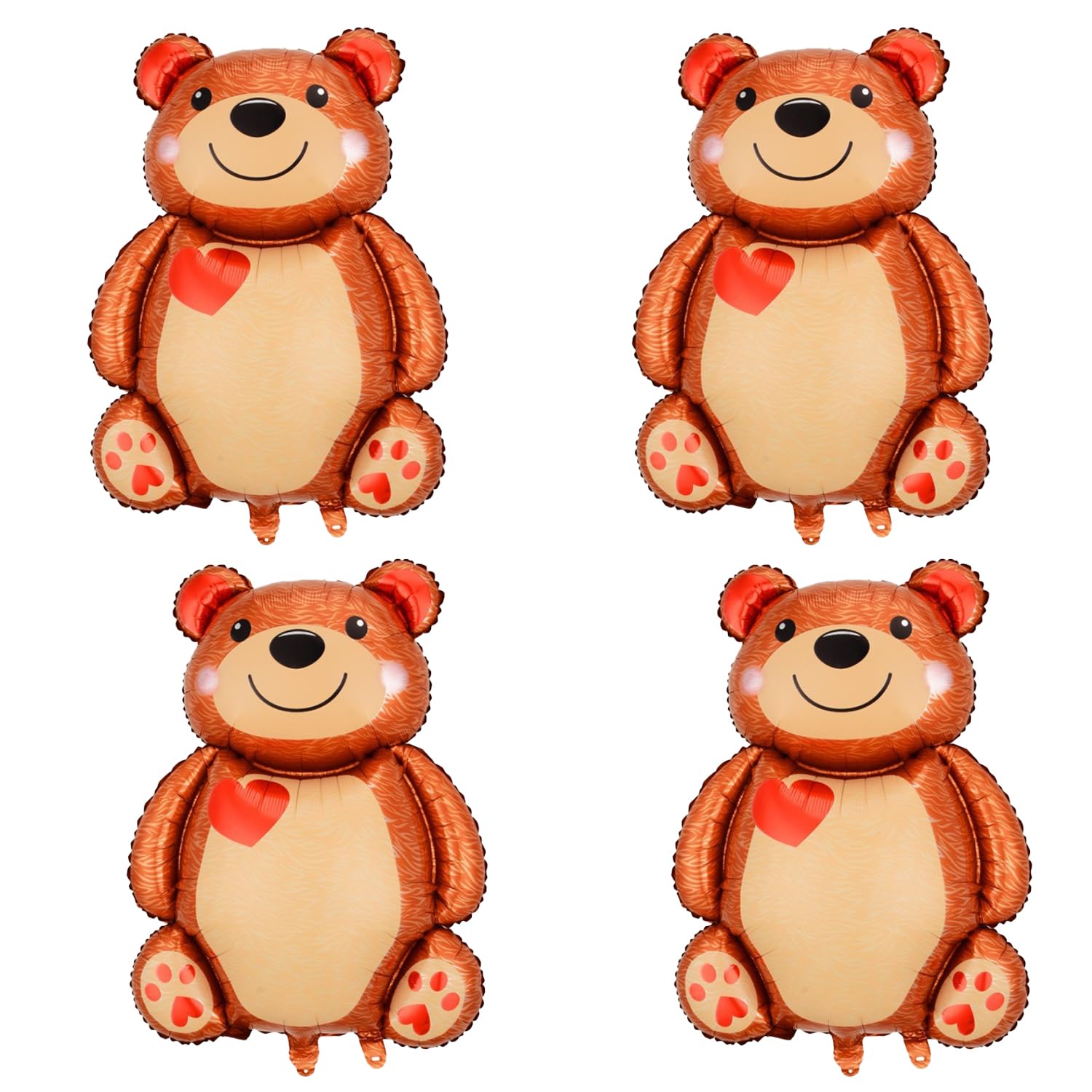 DVOFU 4Pieces Valentine's Day Bear Air-Filled Foil Balloon Love Red Heart Balloon Large Bear Valentine's Day Party Decorations for Boyfriend Girlfriend