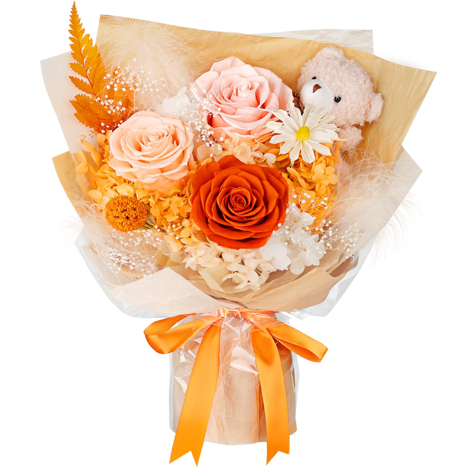 SOLUNOX Preserved Rose with Bear