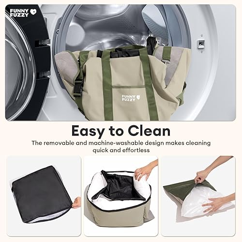 Miniatura 6 de FUNNY FUZZY Asiento de automóvil impermeable para perros pequeños y medianos de hasta 35 libras, asiento elevador para mascotas desmontable y