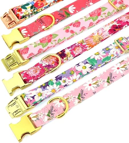 Miniatura 2 de Beirui Lindos collares para perros pequeños, medianos y grandes, múltiples patrones florales, collares para mascotas con flores para bodas y