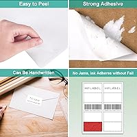 Vista 4 de MFLABEL 2x4 Shipping Labels - 25 Sheets (250 Labels) for Laser & Inkjet Printers, 10-UP FBA Address Stickers, Matte White Self-Adhesive Mailing
