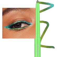 Green Eyeliner Pen Chameleon Metallic Shimmer Color Changing Eye liner Pencil, Waterproof Long Lasting Eyeshadow & Eyeliner 2 In 1, Highly Pigmented Smudge Proof # 02