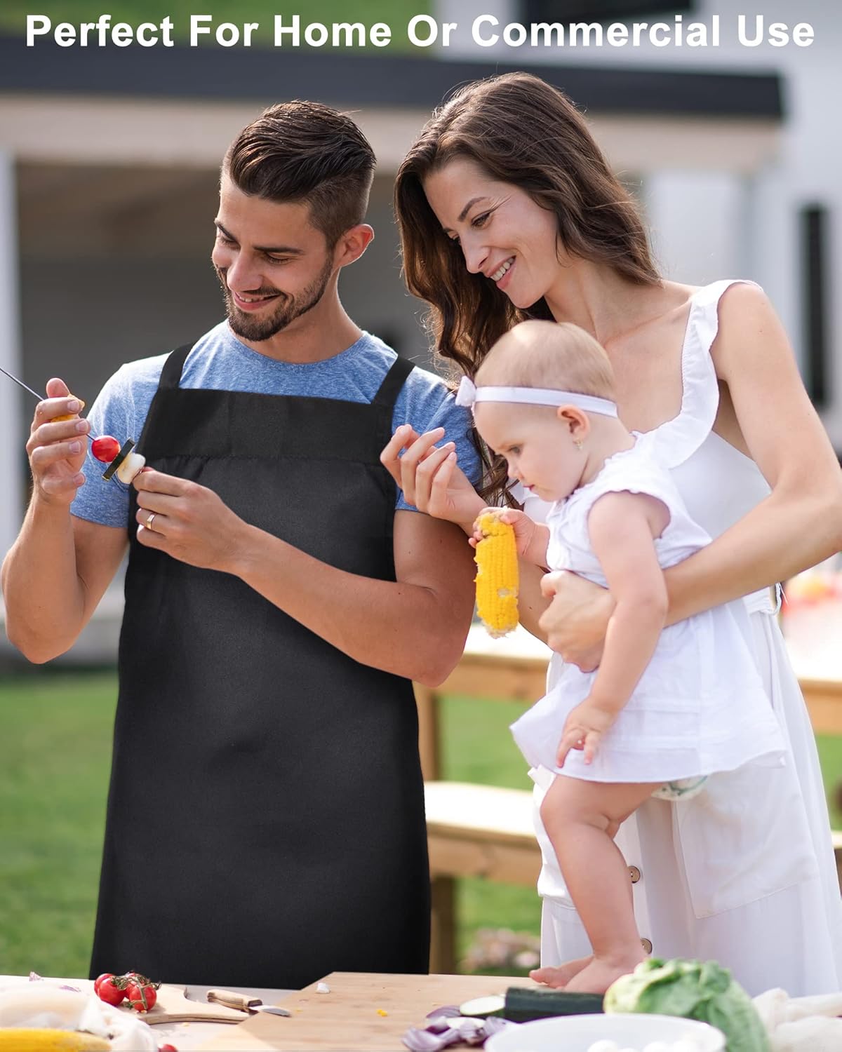 Foaincore 36 Pack Bib Aprons Bulk Plain Aprons for Man Woman Adult Unisex Apron Machine Washable Adjustable Bib Apron(Black) - Image 6