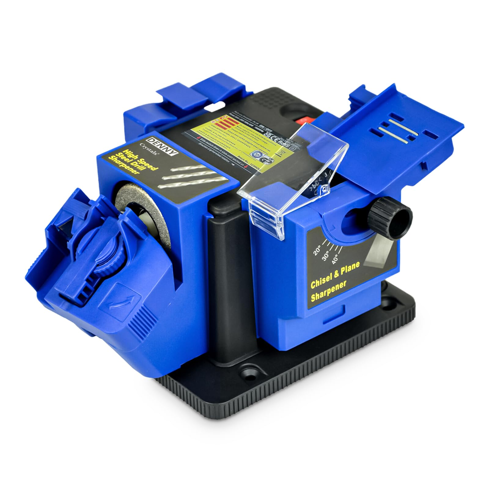 CrystalsElectric Knife Sharpener – Three Working Modules for Scissor, Knife, Drill Bits, Chisels, Planes - Portable Sharpener Blue