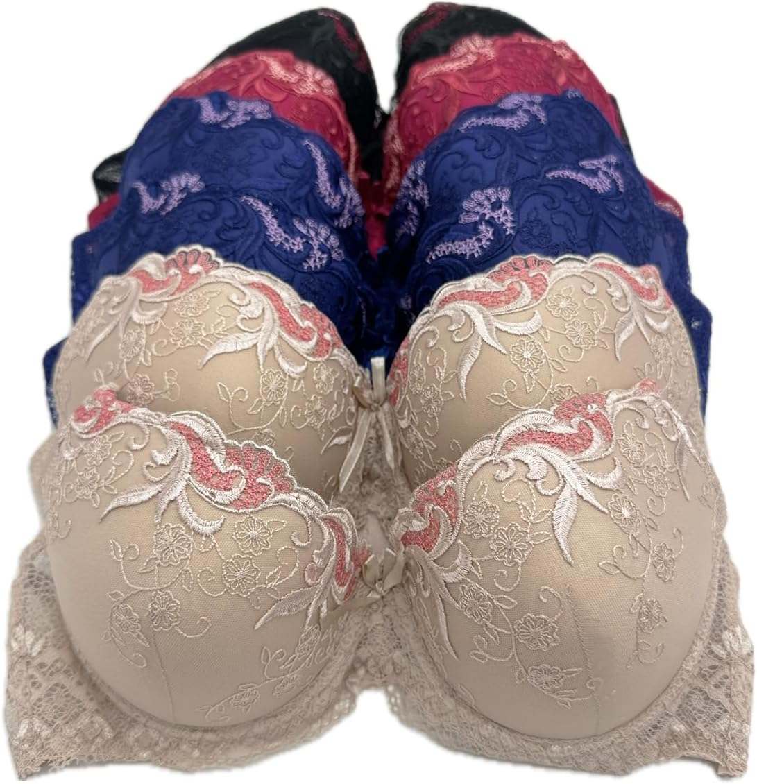 6 Pieces Full Cup/Demi Wired Gentle Pushup Push Up Bra A/B/C