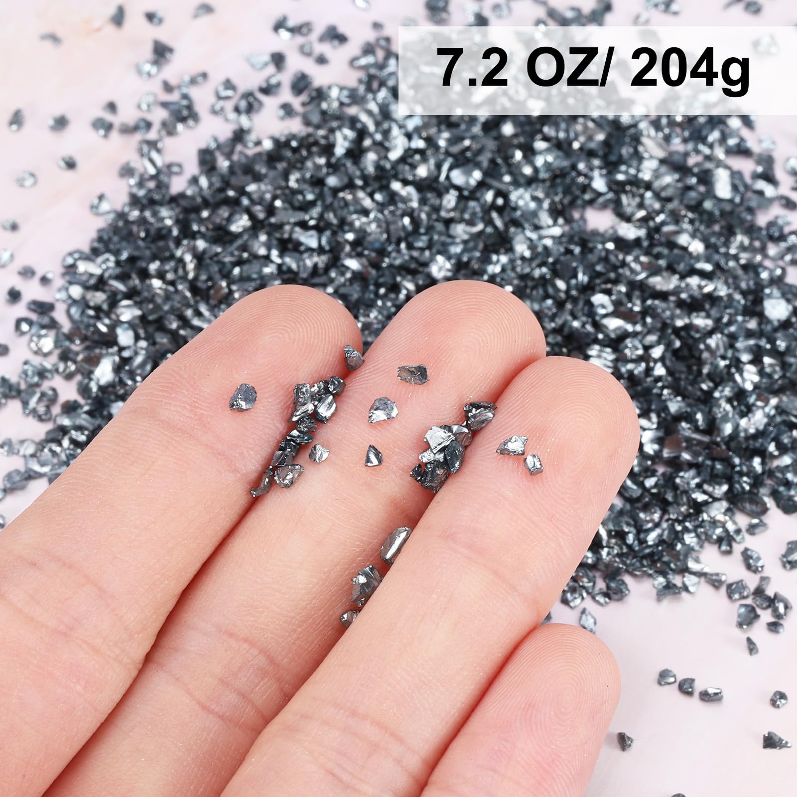 Brillantini Vetro Frantumato QUARKZMAN - Scaglie 2-4mm Blu Scuro Metallizzato | Per Resina E Artigianato
