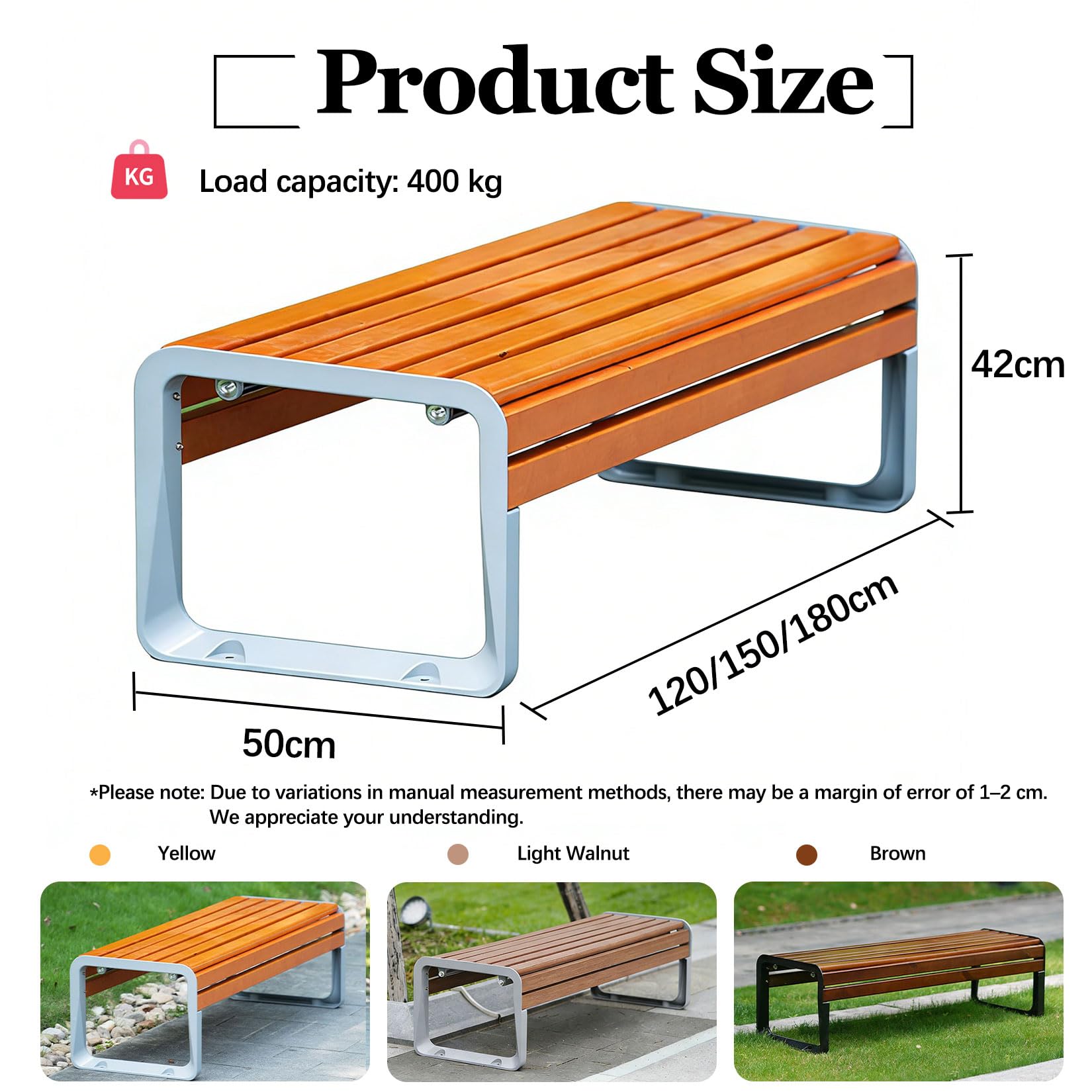 Panchina da esterno resistente alle intemperie 2 3 posti 120 cm sedile da giardino facile da montare patio pelliccia blu Loveseat per terrazza e Ln perfetta per rilassarsi all'aperto