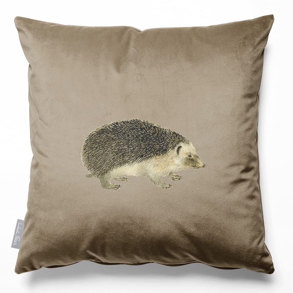 Izabela Peters Hedgehog - Taupe Velvet Cushions - Eco-Friendly, Filled, 45 Cm, Chair & Sofa Cushions