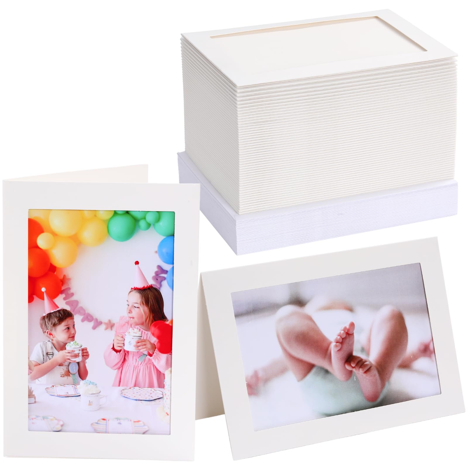 Grußkarten ohne Verschieben, 10 x 15 cm, Papier-Bilderrahmen, Großkarton, Fotorahmen, Karten mit Umschlägen, Foto-Notizkarten für Geburtstag, Hochzeit, Abschlussfeier, Weihnachten, Klassenzimmer, DIY