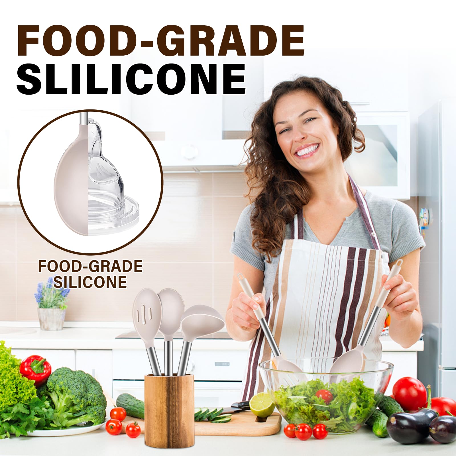 Hoosook Silicone Cooking Spoon Set - 3 Piece -6