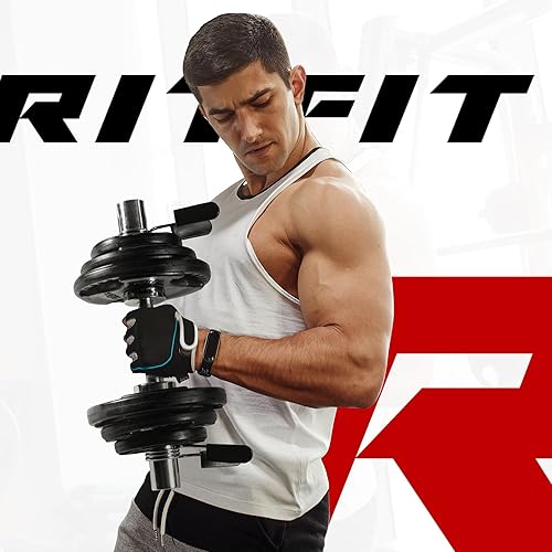 Miniatura 8 de RITFIT Mancuernas olímpicas de 1620 pulgadas, par de barras de mancuernas cargables de 500 libras con collares para placas de peso olímpicas de 2