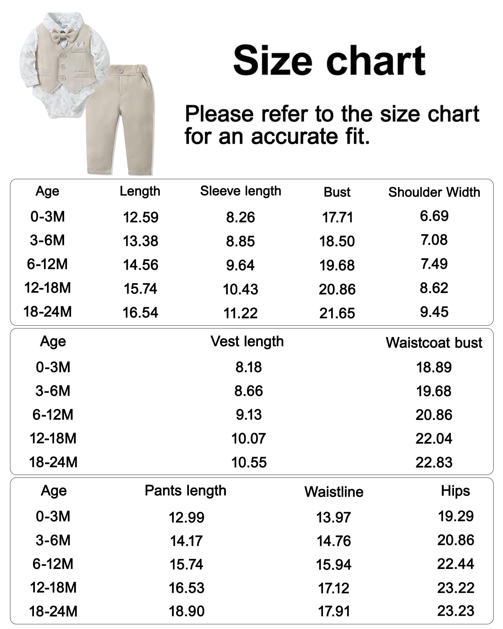 YALLET Baby-Kleidung für Jungen, 0–18 Monate, für Kleinkinder, Jungen, Gentleman, Hemd, Fliege, Weste, Hose, Set, Hochzeits-Party-Anzüge