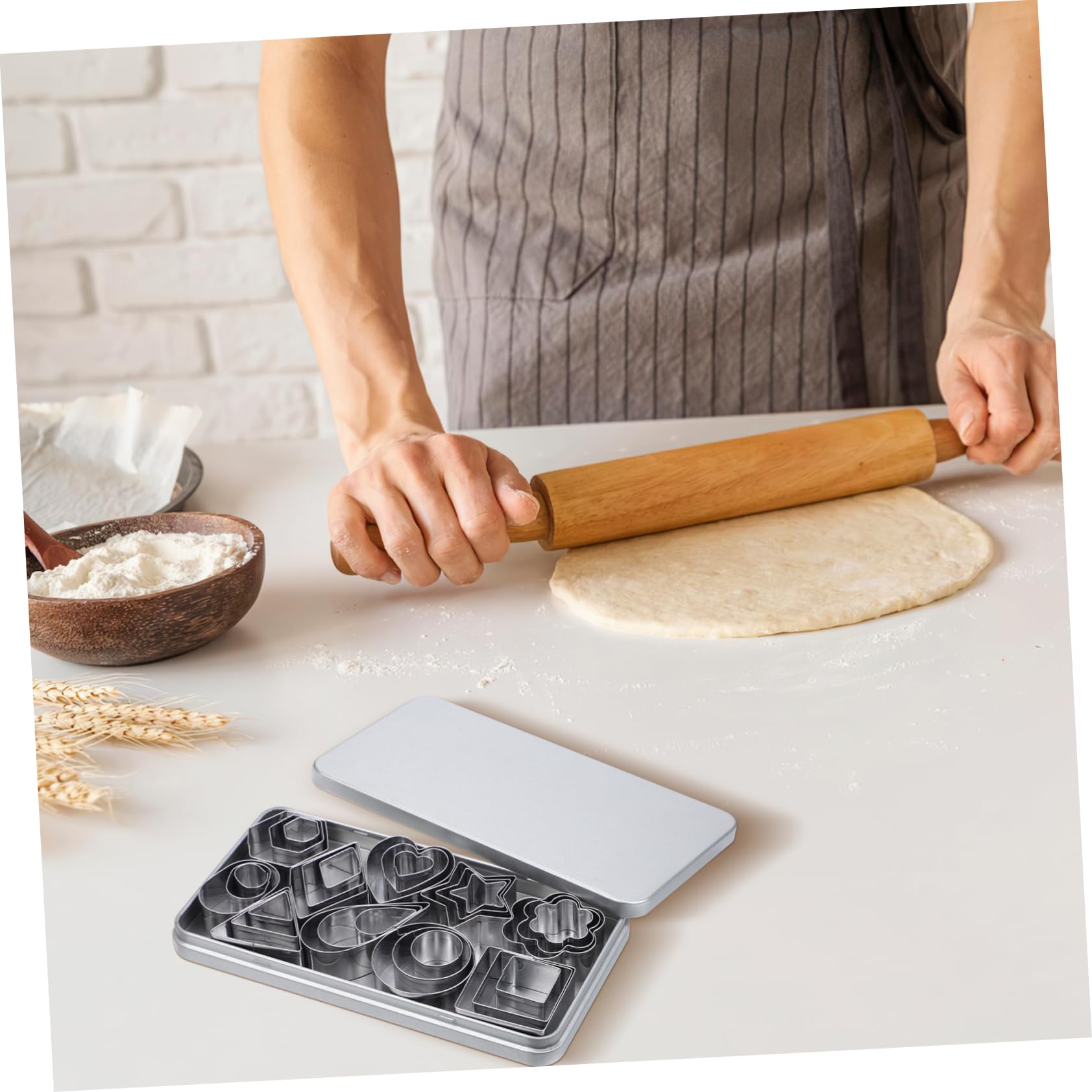 BESPORTBLE 5 Sätze Backwerkzeug-Set baking form baking mold plötzchenausstecher kuchen messer kuchen platte Kekse Plätzchen Perlen Schaber festliche Keksform Ausstechformen Rostfreier Stahl
