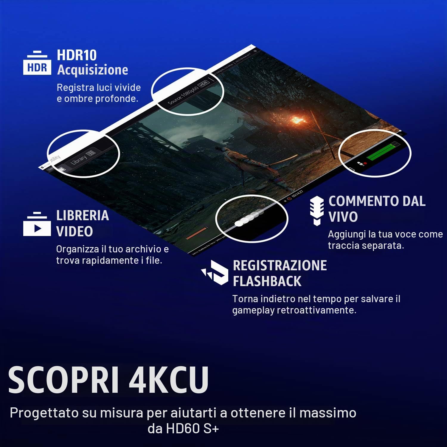 Elgato HD60 S + Game Capture Scheda di Acquisizione 1080P60 Hdr10 con Passthrough 4K60 Hdr10 senza Ritardi, USB 3.0, Tecnologia a Latenza Ultra Bassa, Nero