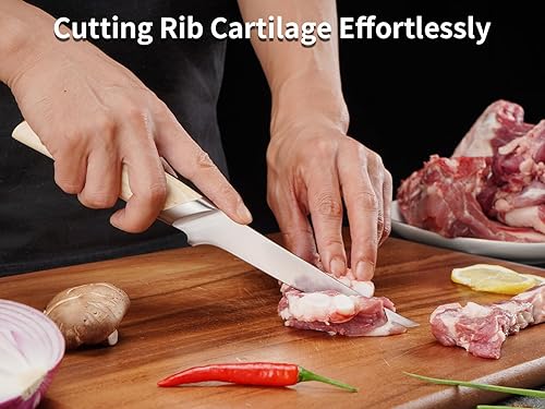 Miniatura 5 de Cuchillo para deshuesar Cuchillo de filete de chef de cocina de 6 pulgadas Hoja de acero inoxidable de alto carbono súper afilada para recortar