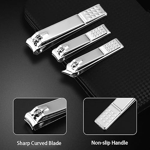 Miniatura 3 de Juego de manicura cortaúñas y pedicura, kit de manicura de acero inoxidable, kit de manicura profesional, herramientas de cuidado de uñas con