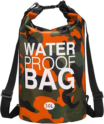Bolsa seca impermeable, 30L para mujeres y hombres, bolsas a prueba de agua, mochila flotante ligera de almacenamiento en seco con silbato para