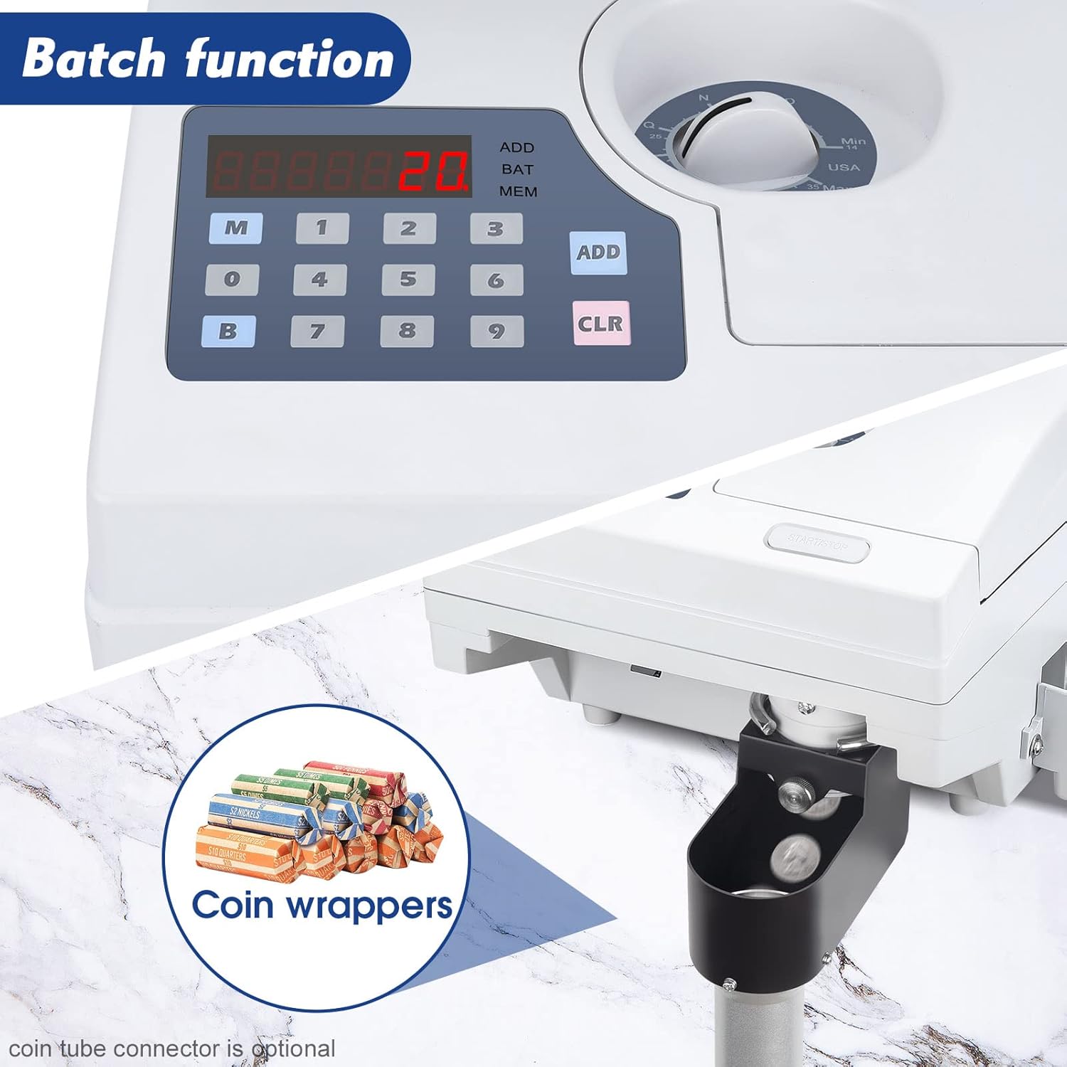 Ribao HCS-3300 High Speed Coin Counter, Heavy Duty Bank Grade Coin Sorter with Large Hopper, Two-Year Warranty : Office Products
