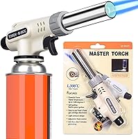 Striludo Kitchen Butane Torch - Professional Creme Brulee Blowtorch, Adjustable Flame, 360° Invertible Use (Butane Not Included)