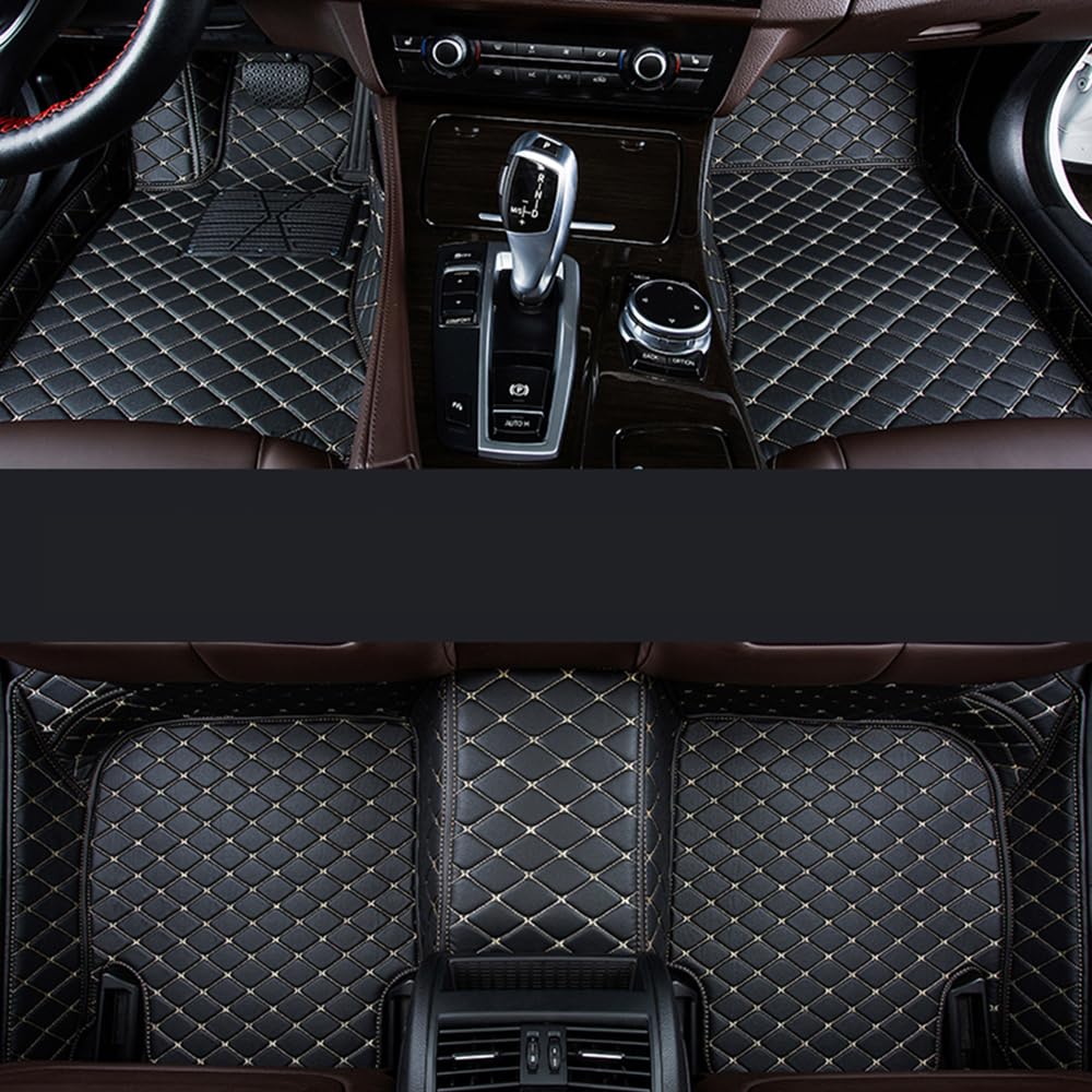 Car Foot Pads for SUBARU Forester 2008-2012, Leather Floor Mats Carpet Mat Floor Liner Waterproof Easy To Clean,Black B