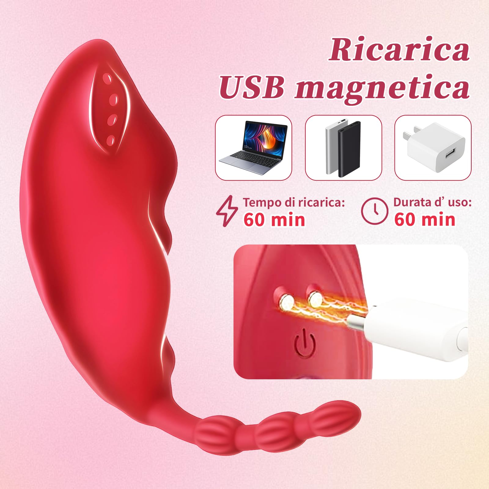 Vibratoreper Donna Professionale Wireless Stimolatore per Clitoride Ovetto Vibrante Vibratori G-Spot Plug Anale Vibratore Clitoride Mutandine Vibranti con APP Telecomando 9 Impostazioni di Vibrazione