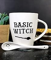 Vista 2 de Ebros Gift Wicca Gothic Alchemy Witchcraft Divinity - Juego de taza y cuchara de porcelana con mango integrado de soporte de cuchara de 9 onzas
