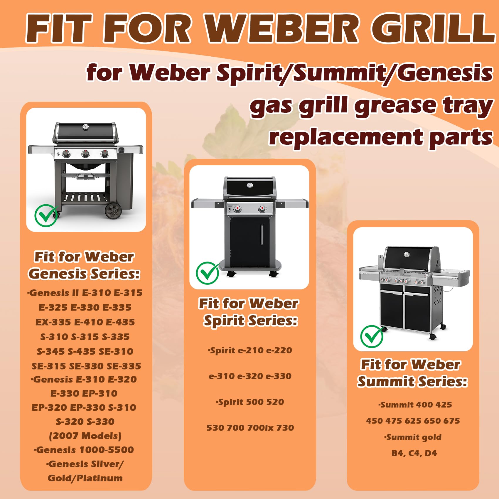 Bbq Drip Tray Replacement Weber Spirit Grill Parts 93305 Catch Pan