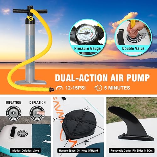 Miniatura 3 de WOOWAVE - Tabla de remo inflable de pie de 10 pies 2 pulgadas  11 pies 6 pulgadas de ancho plataforma antideslizante, accesorios de SUP de primera