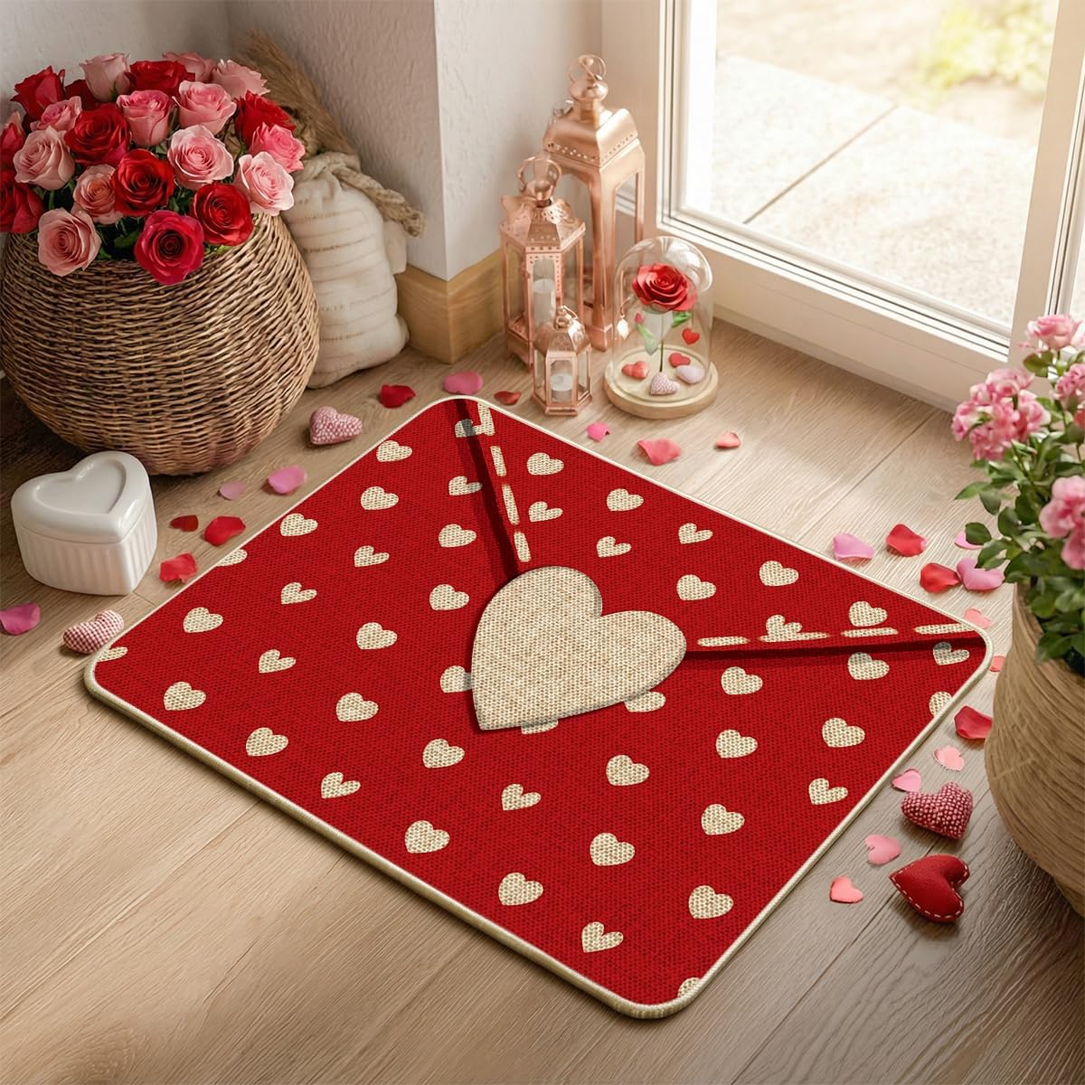 Artoid Mode Envelope Valentines Day Doormat, Home Decor Low-Profile Switch Rug Door Mat for Indoor Outdoor 24x35 Inch