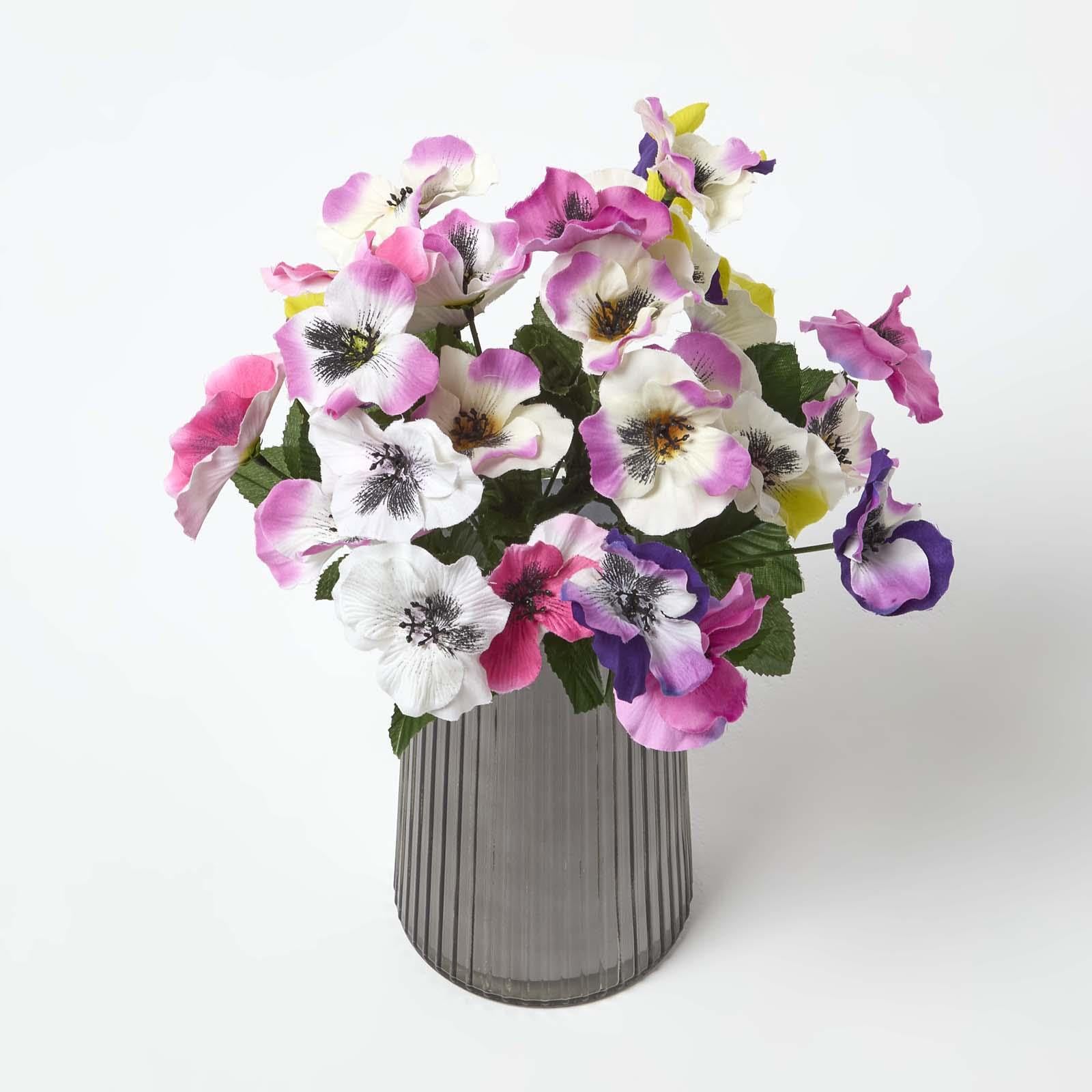 Homescapes Set Of 3 Pansy Spray Single Stems