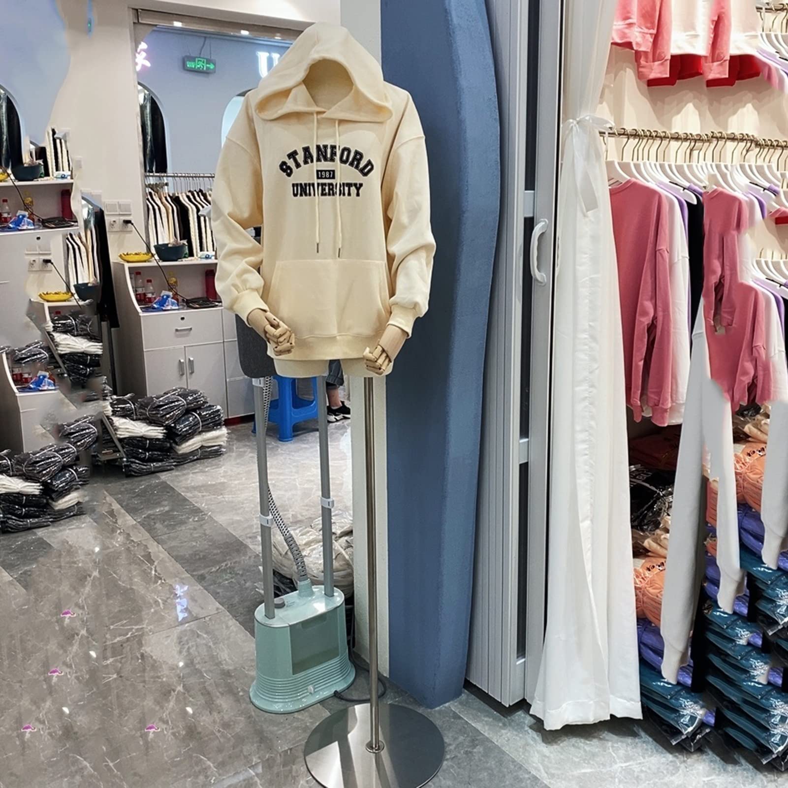 OTQEFTN Female Mannequin Torso Body, Half-Length Clothing Store Dummy Model, 145-190cm Adjustable Manikins Shop Window Sewing Display Stand, 6 Sizes