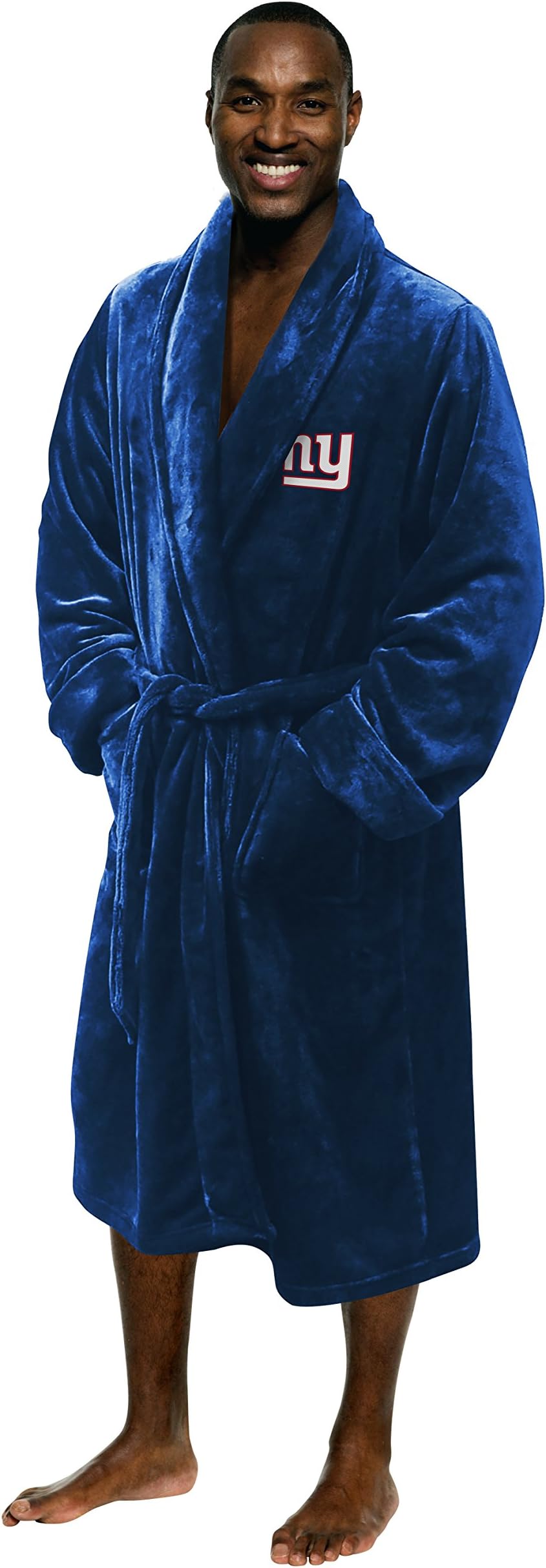 NFL New York Giants Men's Bathrobe, 26" x 47", Blue