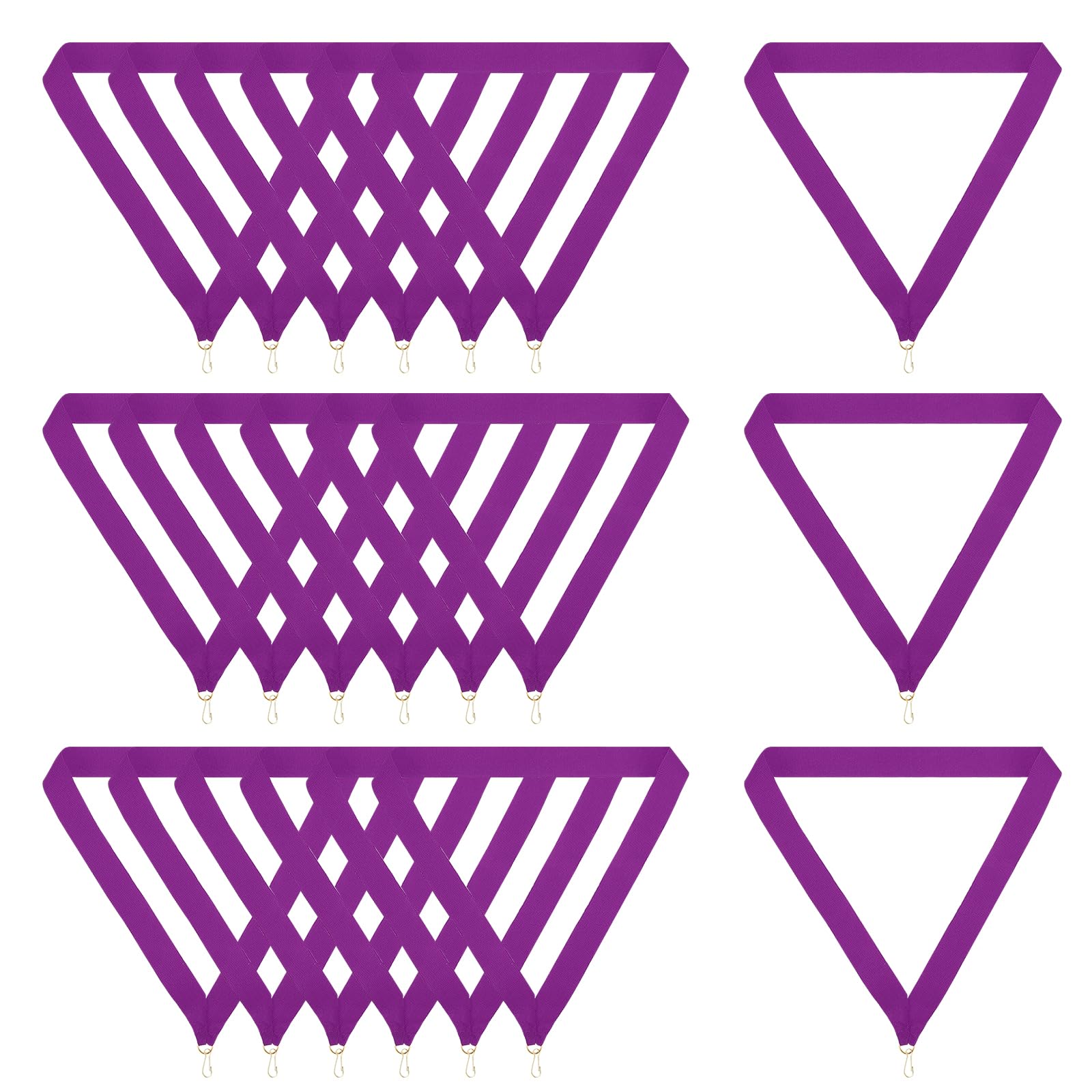Rubans de récompense PATIKIL en polyester violet avec bouton-pression robuste - 8