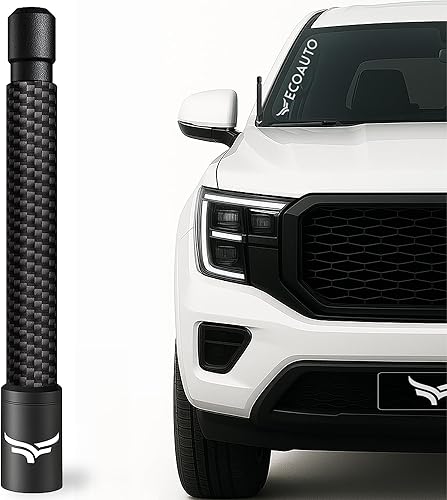 EcoAuto Antena universal corta para camión de 5 pulgadas, antirrobo y segura para lavado de autos, accesorios de camión para Ford, Dodge, GMC,