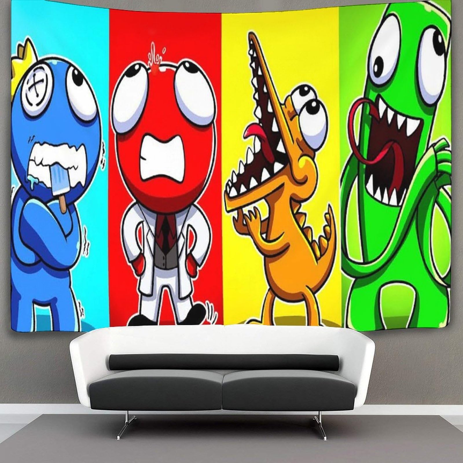 MJCZEGDCR 3D Rainbow Friends Printed Wall Blanket Home Decoration Bedding Poster Wall Art Tapestry Wall Hanging Tapestry Soft Polyester for Bedroom Living Room Dorm Home Decorations 70cmx100cm