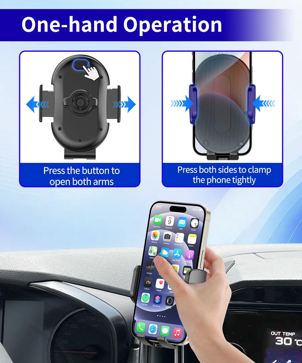 Car Phone Holder for Subaru WRX 2022-2025 / Crosstrek 2024-2026 / Impreza 2024-2026 Auto Accessories，One Hand Place & Pick，360° Rotation，Hands Free，for 4.7-7 inch Phones