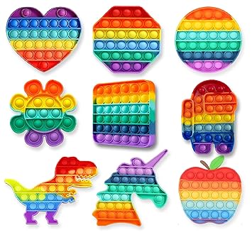 Elemensis Pop it toy, Pop It Fidget Toy Set popit game Stress Relief for Adults, pop its pop it set Gifts for Girls, Boys, Kids Adults, poppet for kids, pop up poppits toy (Assorted any 4 Pop up toys)