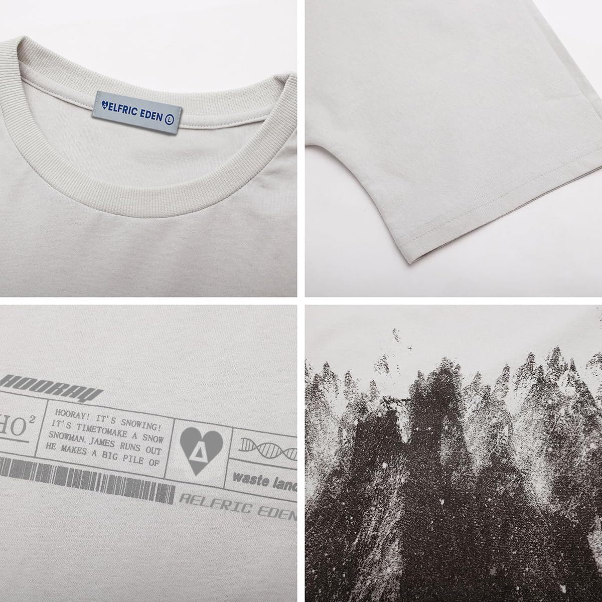 Aelfric Eden Mens Oversized Tshirts Snow Mountain Graphic Tee Print Tops Streetwear Casual Shirt - Image 6