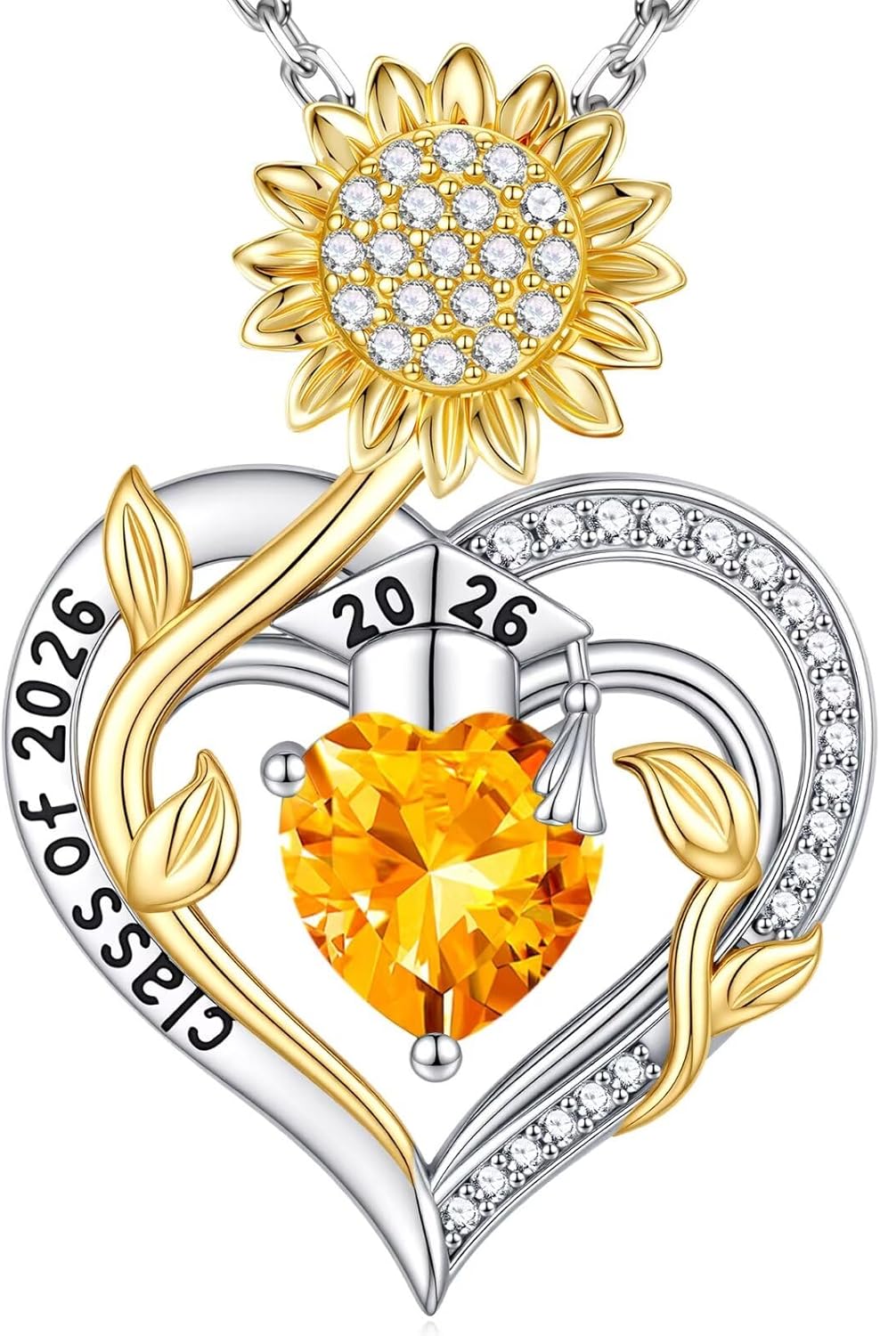 Iefil Graduation Gifts for Her - 925 Sterling Silver Sunflower Necklaces for Women, 2026 Graduation Necklaces for Women Daughter Girlfriend Sisters