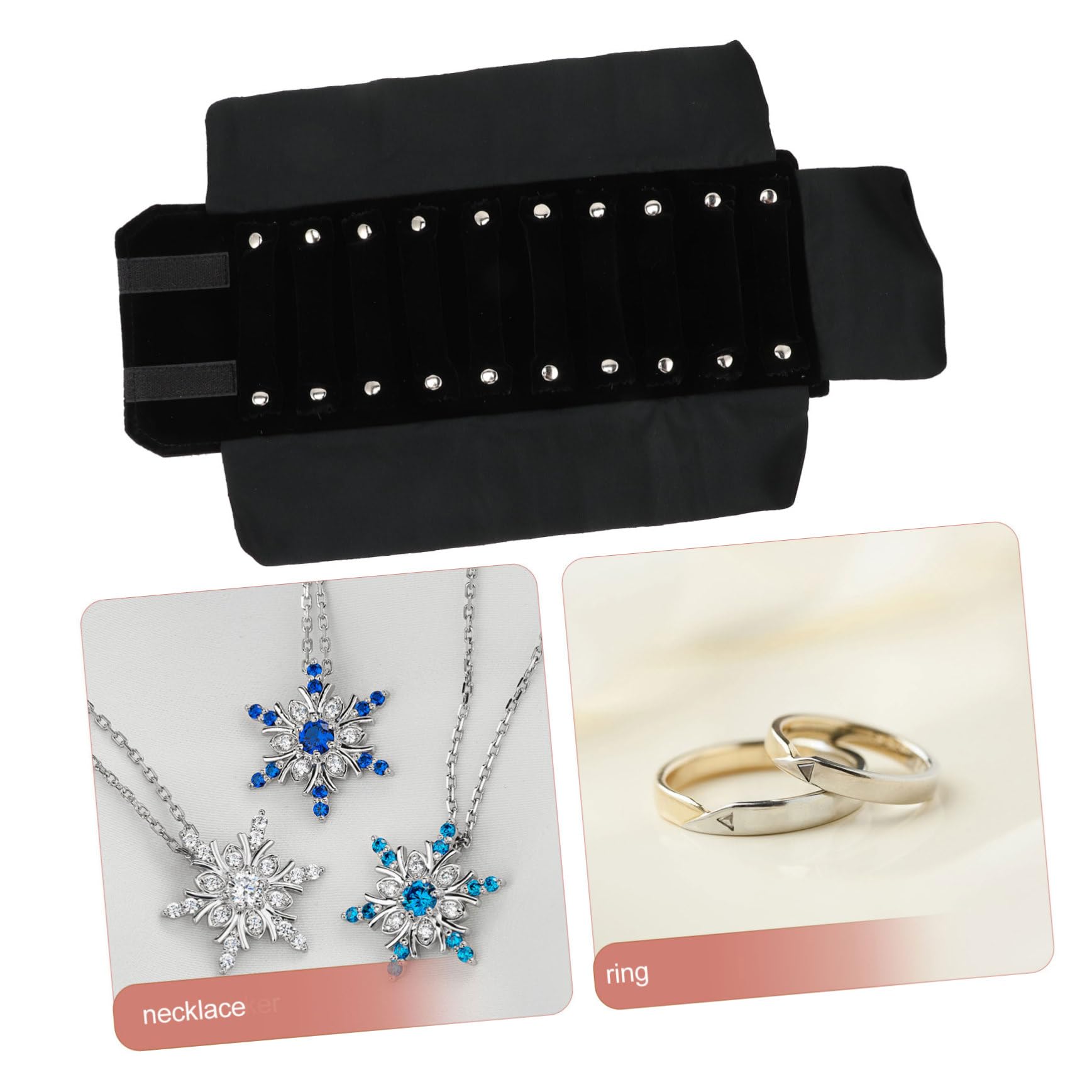 Ciieeo 3stücke Reise Schmuck Organizer Schmuck Aufbewahrung Tasche Für Ringe Praktische Schmuckrolle Aus Schwarzem Material Für Reisen Outdoor-aktivitäten Geschäftsreisen Kompakt